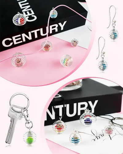 Miniatura 6 de JIALEEY Colgantes de jaulas de cuentas en espiral, 60 unidades, 3 tamaños, chapado en plata, soporte para collar, jaula, hallazgos para fabricación
