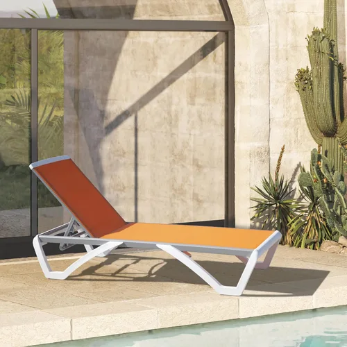 Miniatura 8 de Domi - Tumbona para exteriores, sillón ajustable de aluminio para patio, silla de piscina de plástico para terraza, césped, patio trasero