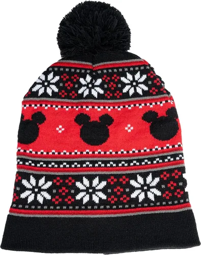 Miniatura 5 de Disney Adult Knit Beanie Hat and Texting Glove Set Mickey Minnie Mouse Print