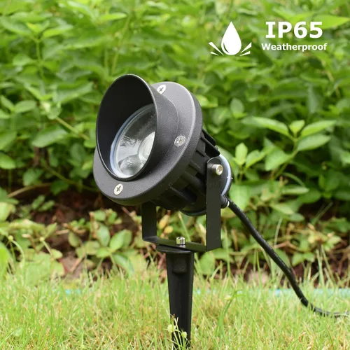Miniatura 4 de GBS9809 Focos LED, voltaje de línea de 9 W 120 V, luz diurna de 5000 K, con estaca de tierra de metal, luz de bandera para exteriores, foco