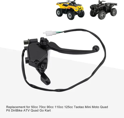 Miniatura 6 de GOOFIT Acelerador de pulgar de mango recto de 7/8 pulgadas de 0.866 in con palanca de freno doble, reemplazo para 50cc 70cc 90cc 110cc 125cc 150cc