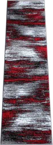 Miniatura 22 de Masada Rugs, Alfombra moderna y contemporánea, rojo, gris, negro (8 pies x 10 pies), alfombra grande para sala de estar, dormitorio, oficina