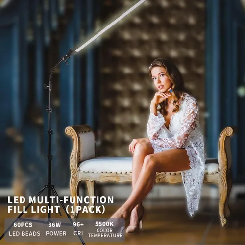 Miniatura 3 de Kit de iluminación LED para estudio de fotografía con bolsa de soporte de luz, tubo suave para belleza, cejas, tatuajes, maquillaje, odontología