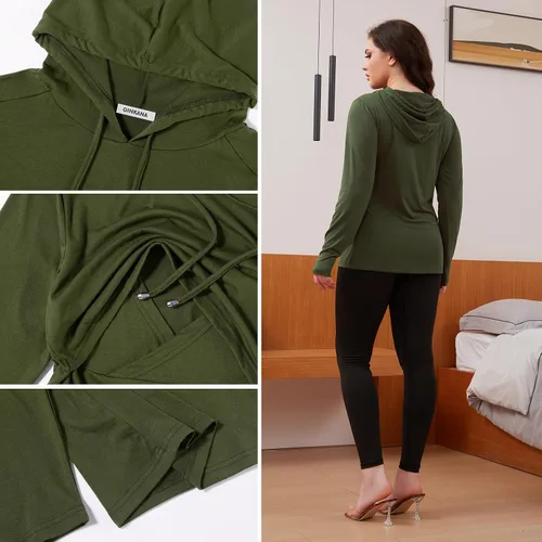 Miniatura 13 de GINKANA Sudadera con capucha para mujer, manga larga, lactancia materna, ropa casual