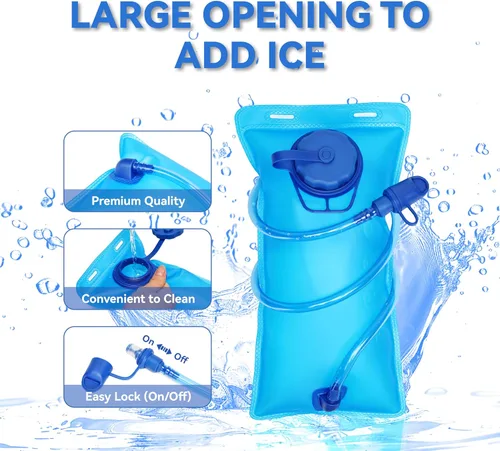 Miniatura 6 de XBT Mochila de hidratación con bolsa de agua de 2 litros, chaleco ligero para correr para hombres y mujeres, ajustable, transpirable, mochila