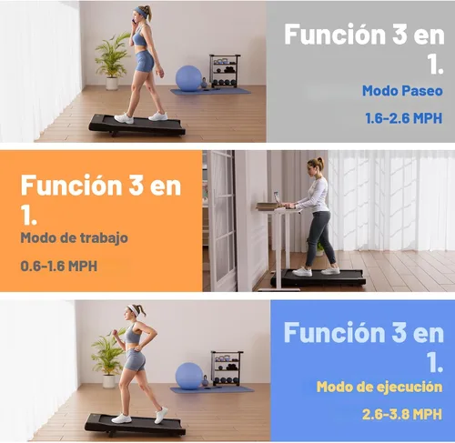 Miniatura 3 de Walking Pad with 6% Incline, 300LBS Capacity Under Desk Treadmill for Home Office, Quiet Portable Mini Treadmill with App & Remote Control, No