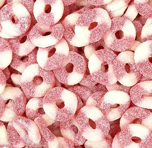 Miniatura 8 de SweetGlob Chamoy - Anillos de goma agria de durazno, dulces picantes y picantes estilo mexicano, golosinas dulces y ácidas, 1 libra