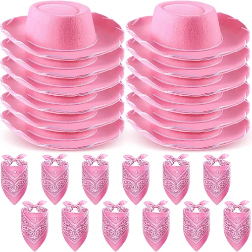 Miniatura 11 de 24 Piezas Sombreros de Vaquero y Bandanas para Niños Accesorios de Sombrero de Disfraz de Vaquero del Oeste para Niños Pequeños Suministros