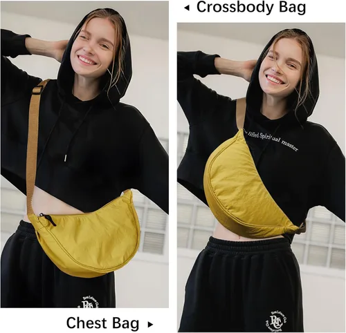 Miniatura 49 de WESTBRONCO Riñoneras para mujeres y hombres, bolsa para cinturón con bolsillos con cremallera, riñoneras modernas, bolsas cruzadas ligeras de 1