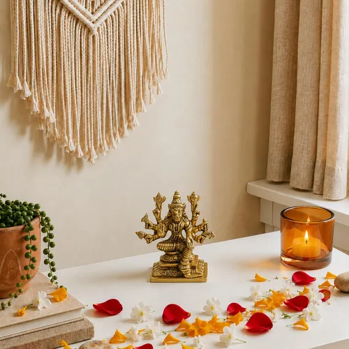Miniatura 3 de LOVENSPIRE Estatua de la diosa Varahi Devi Amman de latón macizo para Pooja (3 pulgadas) – Ídolo de la deidad espiritual india para decoración