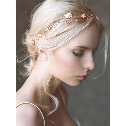 Miniatura 10 de Yean Diadema de novia para el pelo de la boda, accesorios de novia de hoja dorada para mujer