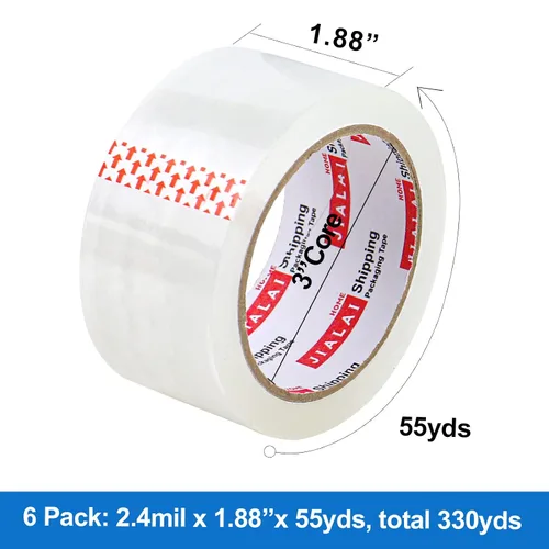Miniatura 2 de JIALAI HOME Cinta de Embalaje Transparente de Servicio Pesado, 6 Rollos con Dispensador Rellenable, Cinta de Embalaje de Grado Industrial