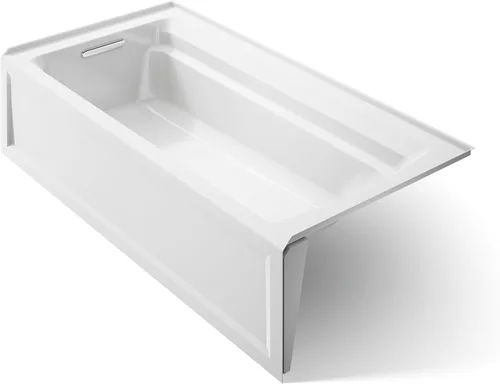 KOHLER K-1125-LA-0 Archer - Bañera acrílica para alcoba (72 x 36 pulgadas), con delantal integral y drenaje a la izquierda, color blanco