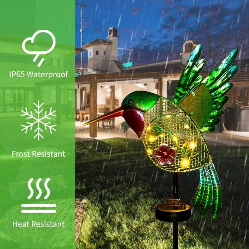 Miniatura 6 de DREAMYSOUL Luces solares de jardín al aire libre, luces solares de colibrí para patio al aire libre, camino, regalos de colibrí para mujeres, mamá