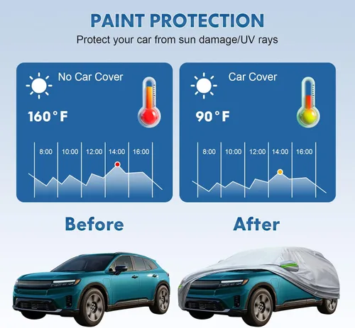 Miniatura 2 de La funda completa de 6 capas para automóvil es impermeable para todo tipo de clima, universal en todas las estaciones, prevención de nieve, Tira