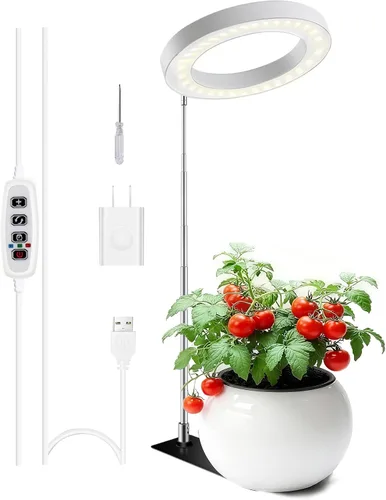 Miniatura 8 de IMVSINCERE Halo - Luz de cultivo para plantas de interior, 72 LED, altura ajustable (6.5-25 pulgadas), lámpara de cultivo LED de espectro completo