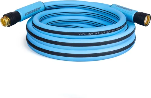 Manguera de jardín de 5/8 pulgadas x 15 pies, manguera de agua resistente 450B.P Equipo de riego de césped y jardín, accesorios de latón macizo de