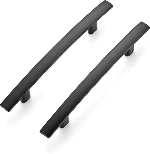 Miniatura 10 de Ravinte Paquete de 25 tiradores curvados de 1-3/4 pulgadas para gabinete, color negro mate, manijas de armario de cocina, manijas de gabinete