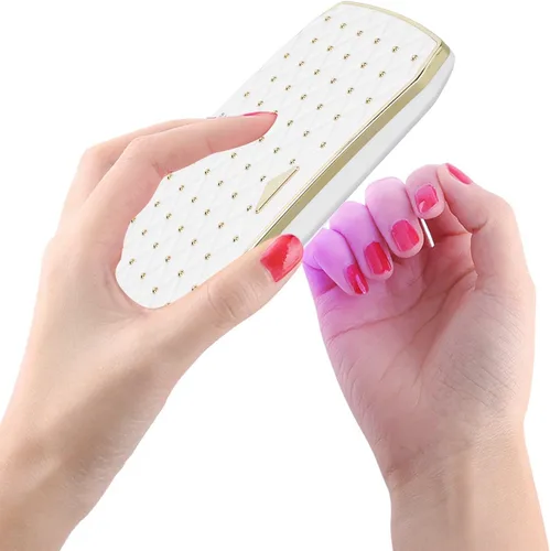Miniatura 9 de Mini secador de uñas, lámpara LED de uñas de 36 W, plegable, portátil, 12 chips de luz de alta eficiencia, material ABS, blanco