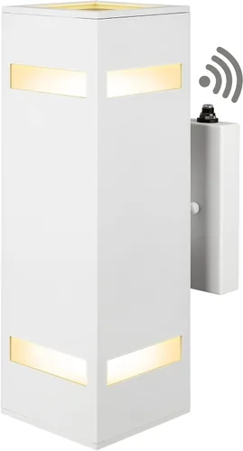 Miniatura 11 de Luces de pared para exteriores con sensor de anochecer a amanecer, paquete de 2, de aluminio, moderno, impermeable, cilíndrico, cuadrado, farol