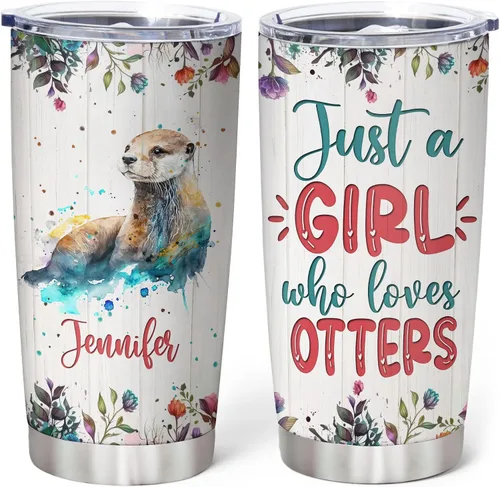 Miniatura 25 de Hyturtle Regalos personalizados para los amantes de los osos – Just A Girl Who Loves Bears - Vaso de acero inoxidable con nombre personalizado de 20