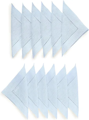 Miniatura 17 de Solino Home Servilletas de cóctel de lino con vainica de 6 x 6 pulgadas, 100 % lino puro, color beige, juego de 12 servilletas cuadradas pequeñas