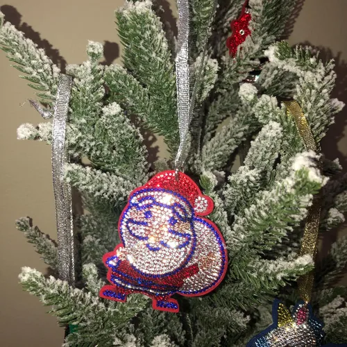 Miniatura 7 de Popfizzy Adornos de Navidad de Papá Noel 2023, decoración de Navidad para árbol, adornos de árbol de Navidad con diamantes de imitación, decoración