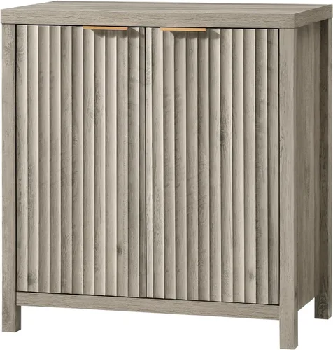 Miniatura 8 de Oakham Home Oxford - Armario de almacenamiento, aparador acanalado con estantes ajustables, consola moderna de acento Credenza, juego de 4
