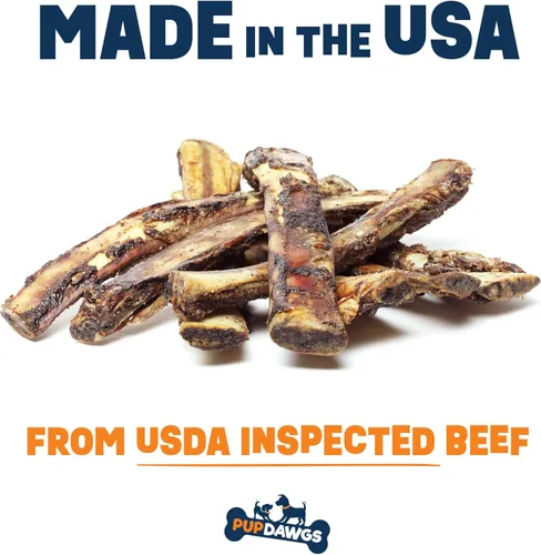 Miniatura 2 de Huesos de perro de un solo ingrediente, fabricados en Estados Unidos, huesos de costilla de carne de res de 8 a 10 pulgadas, huesos naturales