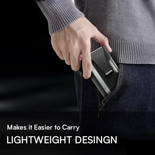 Miniatura 6 de KEYMARX Cartera minimalista con ventana de identificación y bolsillo EDC con bolsillo desplegable para tarjetas, bloqueo RFID, billetera delgada