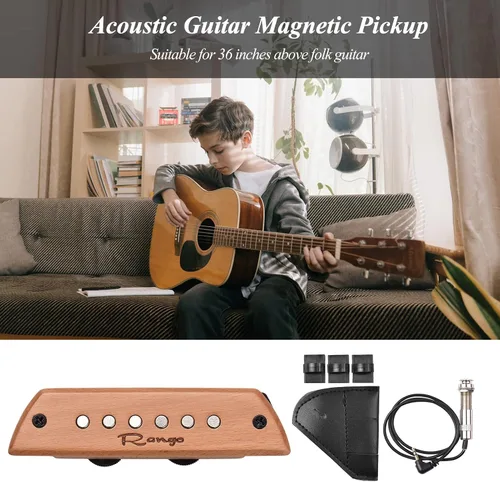 Miniatura 7 de RG-S3 Pastilla de guitarra acústica pasiva Woody Soundhole con control de tono de volumen para guitarras acústicas de cuerda de acero - Pastilla