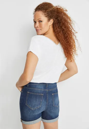 Miniatura 4 de De la Mujer dobladillo Plus tamaño Denim Shorts