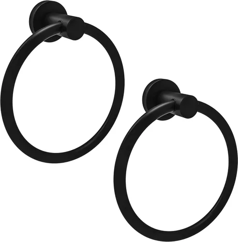 Miniatura 8 de RARXTR Toallero de níquel cepillado, soporte para toallas de mano para baño, cocina, base redondeada moderna, montaje en pared, acero inoxidable