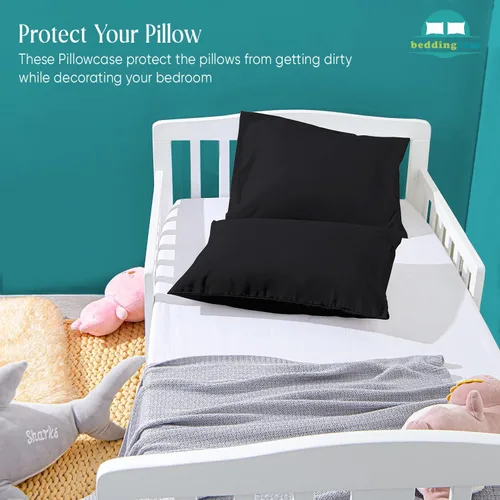 Miniatura 6 de Juego de 2 fundas de almohada de viaje de 12 x 16 con cierre de sobre, funda de almohada para niños pequeños, 600 hilos, 100% algodón egipcio suave