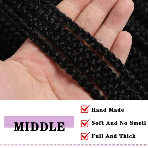 Miniatura 4 de Paquete de 7 trenzas de ganchillo con extremos rizados, paquete de 7 trenzas de ganchillo preenlazadas, caja diosa, trenzas de ganchillo