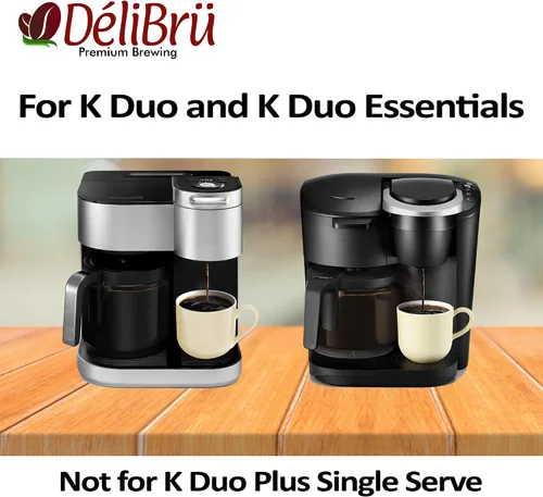 Miniatura 5 de Delibru Filtro de café reutilizable Keurig K-Duo – 8-12 tazas de malla de tono dorado filtro permanente de café para cafeteras Keurig Duo