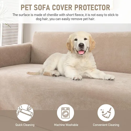 Miniatura 5 de Foreate Fundas de sofá 100% impermeables para mascotas, fundas de sofá lavables, funda para sofá seccional de 3 cojines, protector de sofá a prueba
