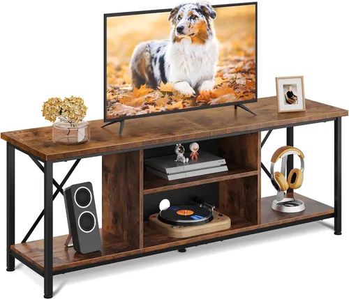 Miniatura 11 de WLIVE Soporte de TV industrial para TV de hasta 45 pulgadas, centro de entretenimiento con marco de metal resistente, consola multimedia compacta