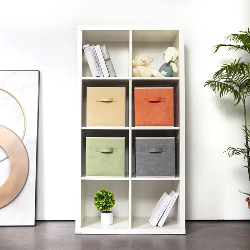 Miniatura 3 de Organizador de Cubos de Almacenamiento Contenedor 10.5" x 10.5" x 11" Cajas Grandes Canasta de Tela con Asas para Organizar Estantes Armario Ropa
