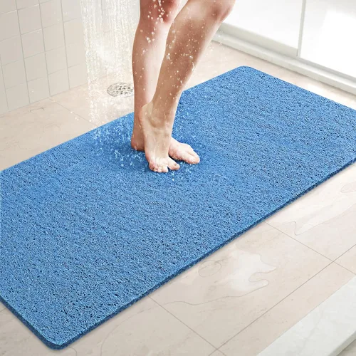 Miniatura 33 de LuxStep - Tapete de ducha, de 24 x 36 pulgadas, tapete de baño antideslizante con drenaje, tapete de baño de cloruro de polivinilo, de secado Gris