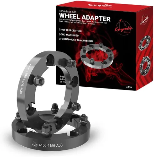 Wheel Accessories Parts 2 piezas de espaciadores de rueda para ATV UTV de 4 en 156 mm 4x156 mm, 1 pulgada de espesor, 130 mm de buje, perno de rosca