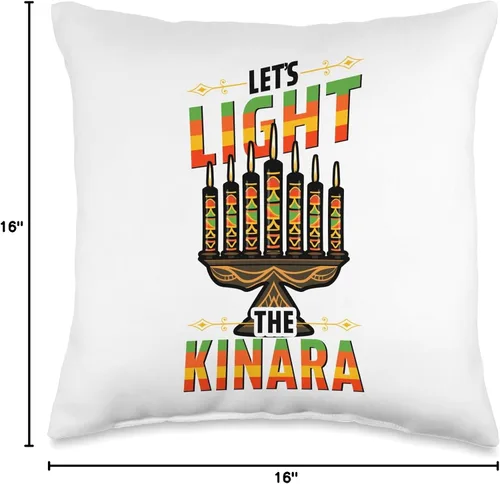 Miniatura 4 de African American Pride & Kwanzaa by NLTS Let's Light The Kinara Kwanzaa - Almohada para velas, 16 x 16 pulgadas, multicolor