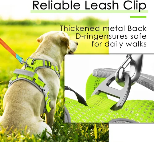 Miniatura 2 de ThinkPet Arnés deportivo transpirable, antitirones para perro, con asa, arnés reflectante y ajustable para perros medianos o grandes, clip trasero