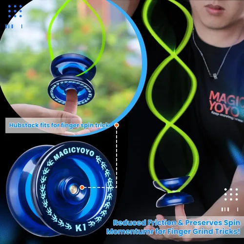 Miniatura 2 de Magicyoyo - YoYo K1-Plus con bolsa Yoyo + 3 cuerdas y guante Yo-Yo de regalo, K1 Responsive nueva versión, Azul