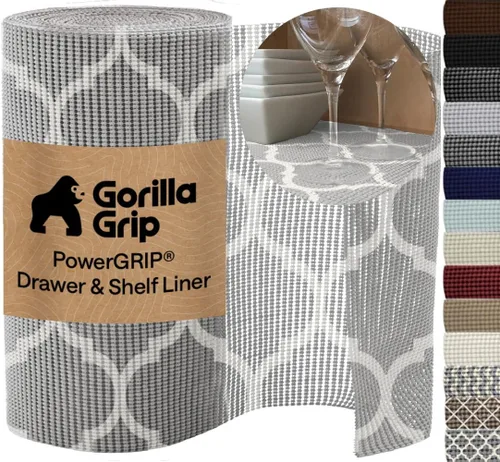 Miniatura 18 de GORILLA GRIP powerGRIP - Forro para estante de cajón y gabinete, agarre grueso y fuerte, forros no adhesivos que protegen armarios de cocina