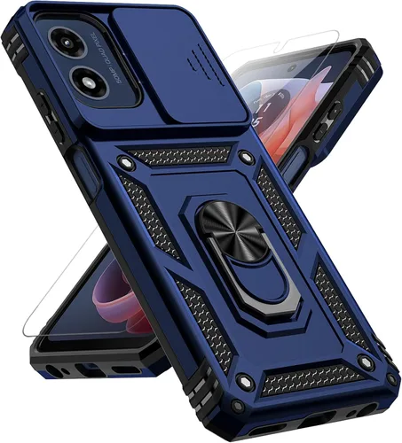 Miniatura 20 de Funda para Moto G 5G 2023 con cubierta deslizante para cámara y protector de pantalla HD [grado militar de 16 pies probada en caídas] Funda Azul