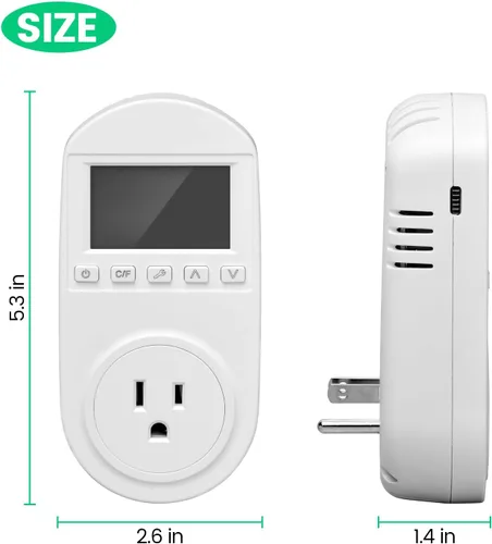Miniatura 5 de briidea - Toma de temperatura controlada, salida de termostato compatible con aire acondicionado de ventana, calentadores de espacio, ventiladores