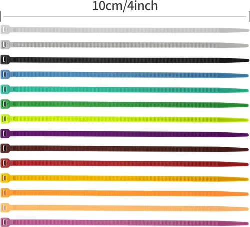 Miniatura 3 de XINGO 1400 bridas de colores de 4 pulgadas, bridas multicolores, paquete mixto de 14 bridas de plástico surtido para hogar, oficina, jardín, garaje
