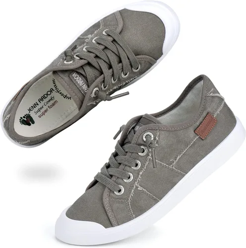 Miniatura 52 de JENN ARDOR - Tenis de lona para mujer, mocasines de meter, moda estilo casual 2022, punta redonda, suaves, cómodos, zapatos planos para caminar