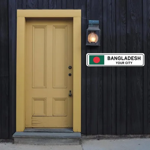 Miniatura 3 de Letrero de calle de Bangladesh personalizado con nombre de la ciudad, placa de lata de metal de Bangladesh para decoración del hogar, regalo